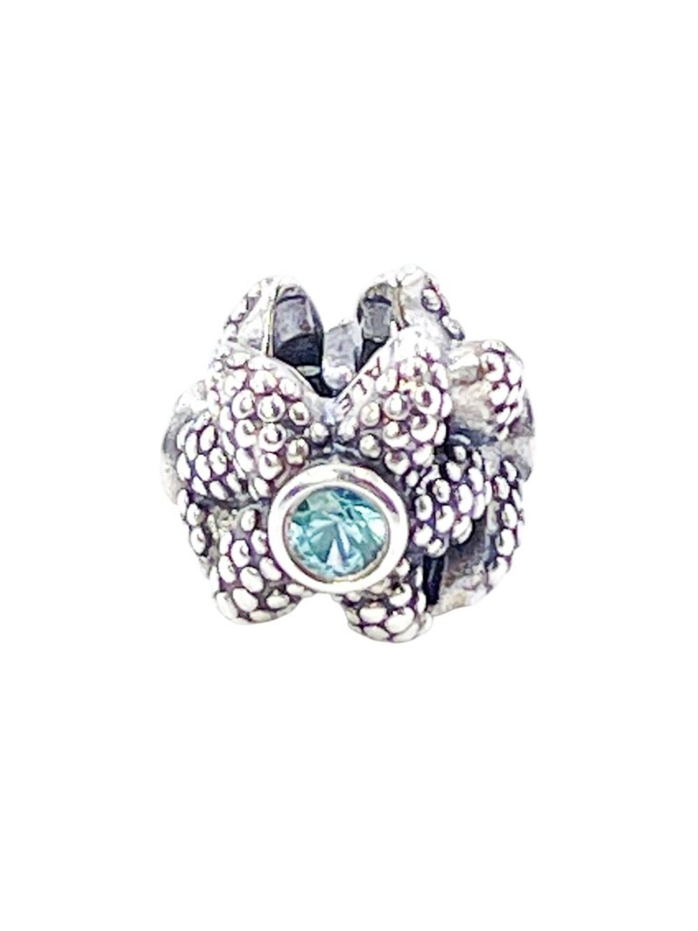 Pandora Retired Sea Star Sterling Silver Blue Spinel Starfish Charm